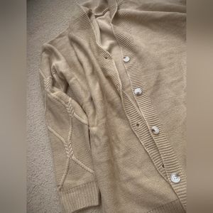 Soft button up woven cardigan